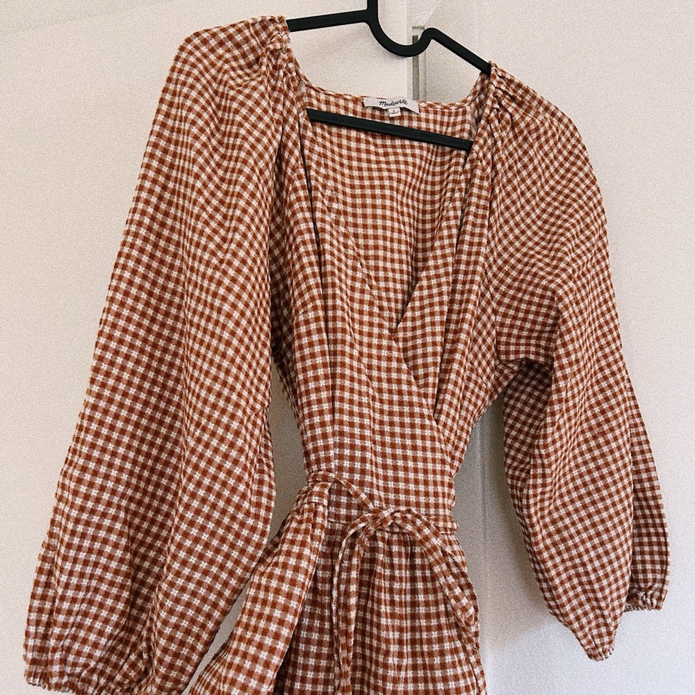 Gingham Madewell wrap dress